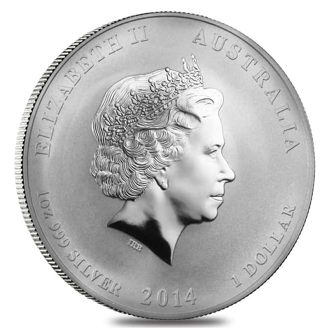 2014 1 oz Australian Silver Lunar Year of the Horse Lion Privy BU Australian Perth Mint In Cap