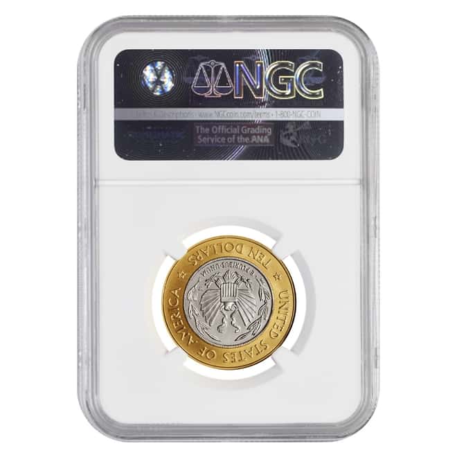 2000 W Gold/Platinum $10 Commemorative Library of Congress NGC MS 70
