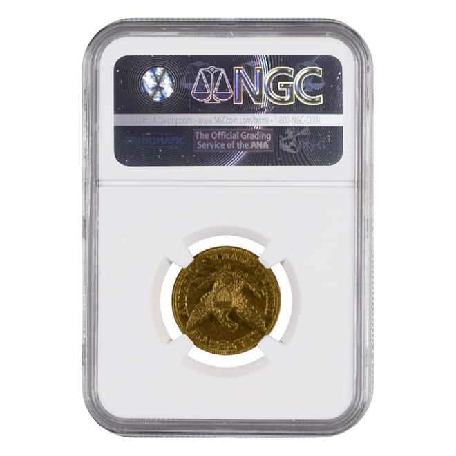 1857 O $5 Liberty Head Half Eagle Gold Coin NGC AU Details