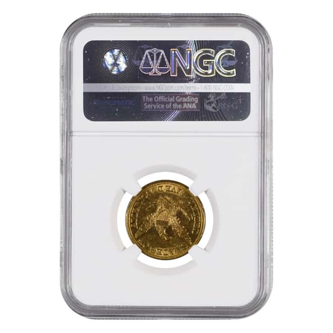 1857 $5 Liberty Head Half Eagle Gold Coin NGC AU 58