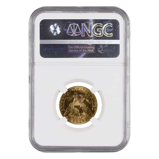 1896 $5 Liberty Head Half Eagle Gold Coin NGC MS 62