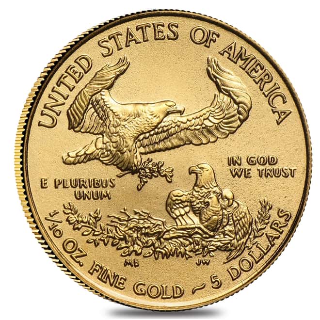 2018 1/10 oz Gold American Eagle $5 Coin BU