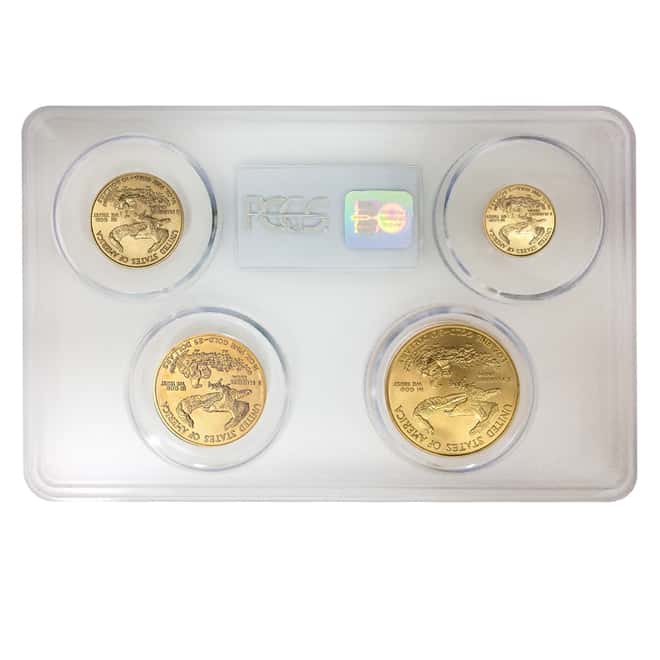 2004 1.85 oz Gold American Eagle 4-coin Set PCGS MS 70 Multi Holder