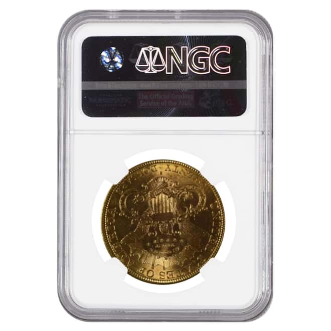 1877 S $20 Liberty Head Double Eagle Gold Coin NGC UNC Details
