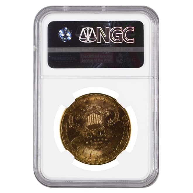 1887 S $20 Liberty Head Double Eagle Gold Coin NGC MS 62