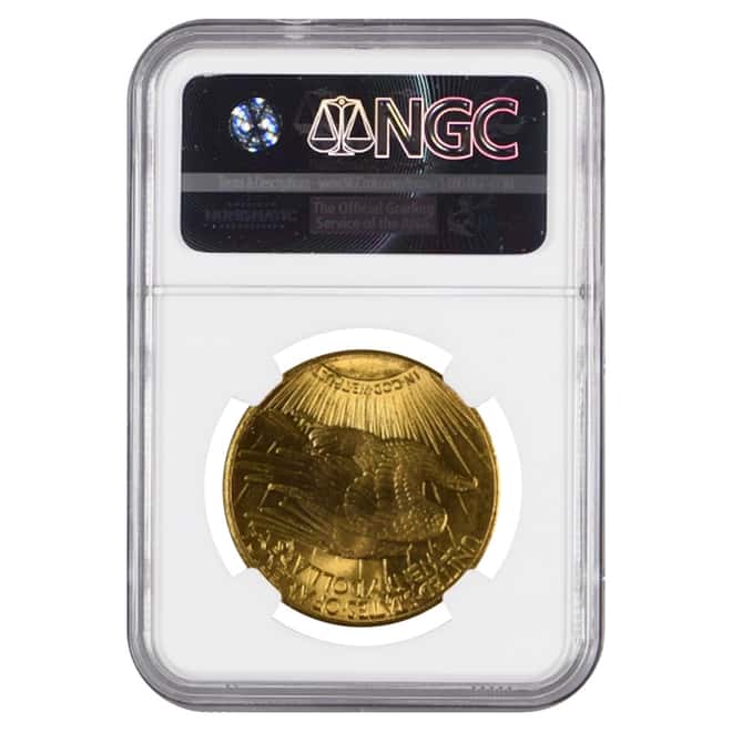 1924 S $20 Gold Saint Gaudens Double Eagle Coin NGC MS 62