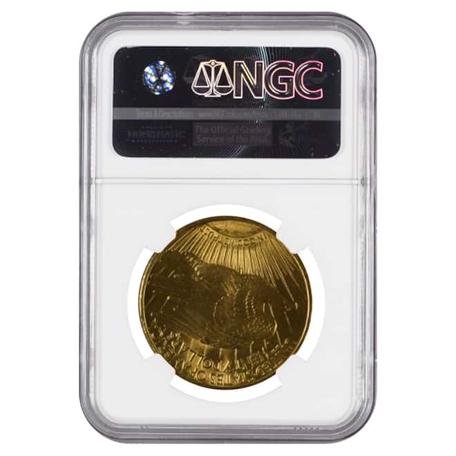 1913 S $20 Gold Saint Gaudens Double Eagle Coin NGC UNC Details