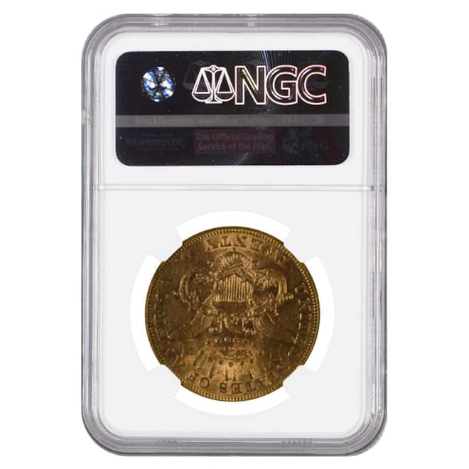 1867 S $20 Liberty Head Double Eagle Gold Coin NGC AU 55