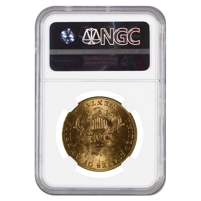 1874 $20 Liberty Head Double Eagle Gold Coin NGC MS 61