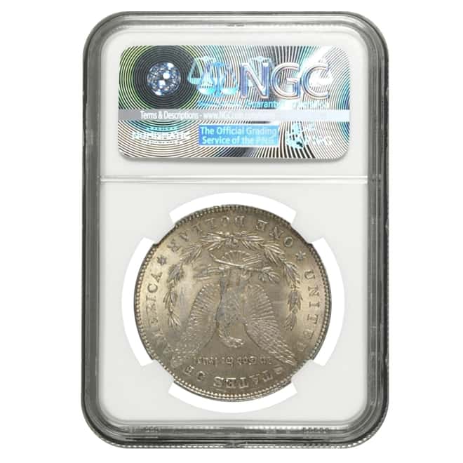 1878 Silver Morgan Dollar 7 Tailfeathers Reverse of 78 NGC MS 63 FYOI