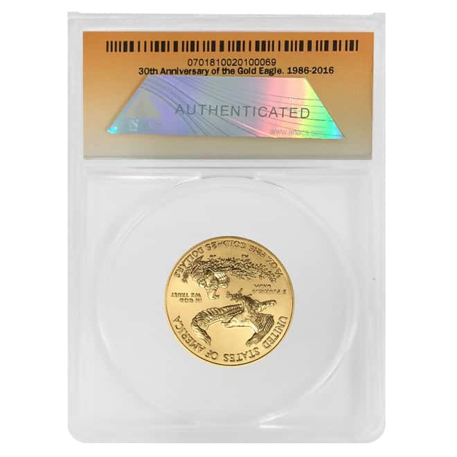 2016 1/2 oz $25 Gold American Eagle ANACS MS 70 FDOI