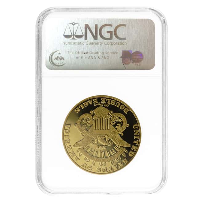 1 oz Gold 1865 Proposed Motto Double Eagle .999 Fine NGC UCAM Gem Proof