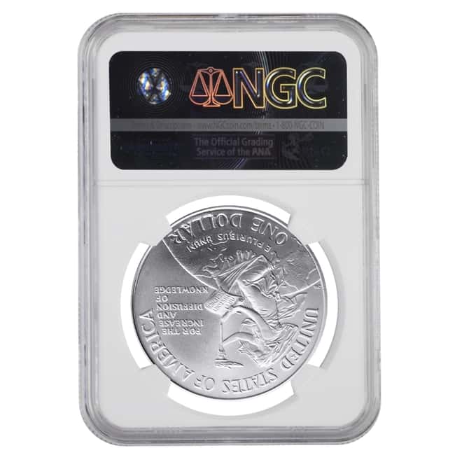 1996 D Smithsonian 150th Anniversary Commemorative Silver Dollar NGC MS 70