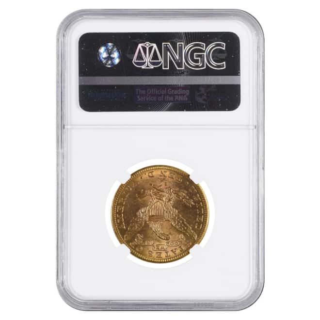 1884 S $10 Liberty Head Gold Eagle Coin NGC MS 61+