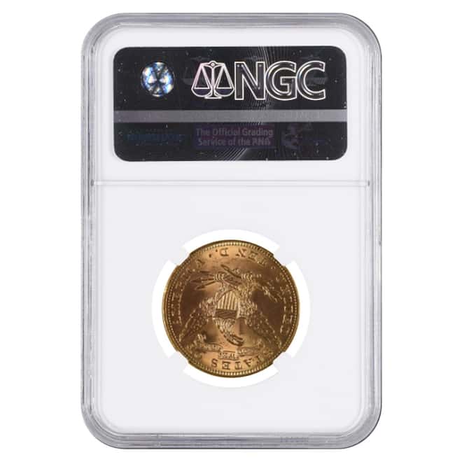 1896 $10 Liberty Head Gold Eagle Coin NGC MS 62