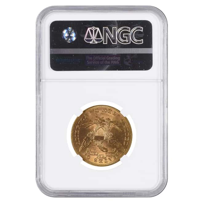 1898 $10 Liberty Head Gold Eagle Coin NGC MS 62