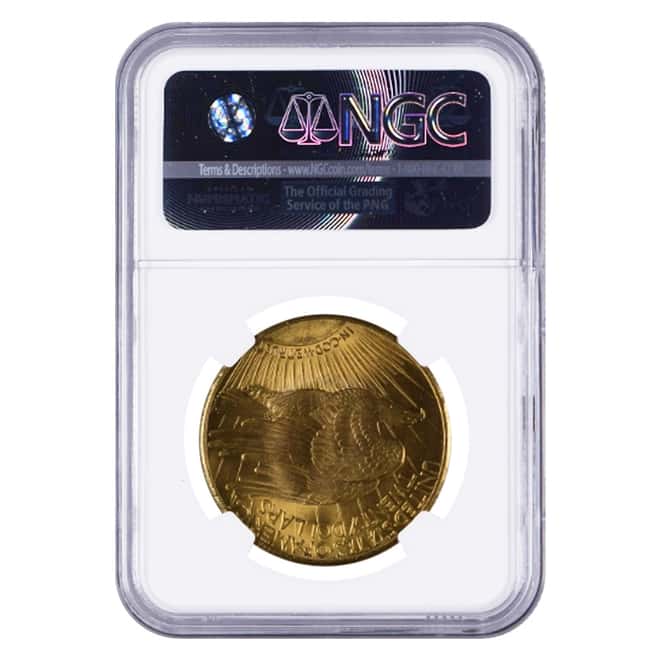 1926 $20 Gold Saint Gaudens Double Eagle Coin NGC UNC Details