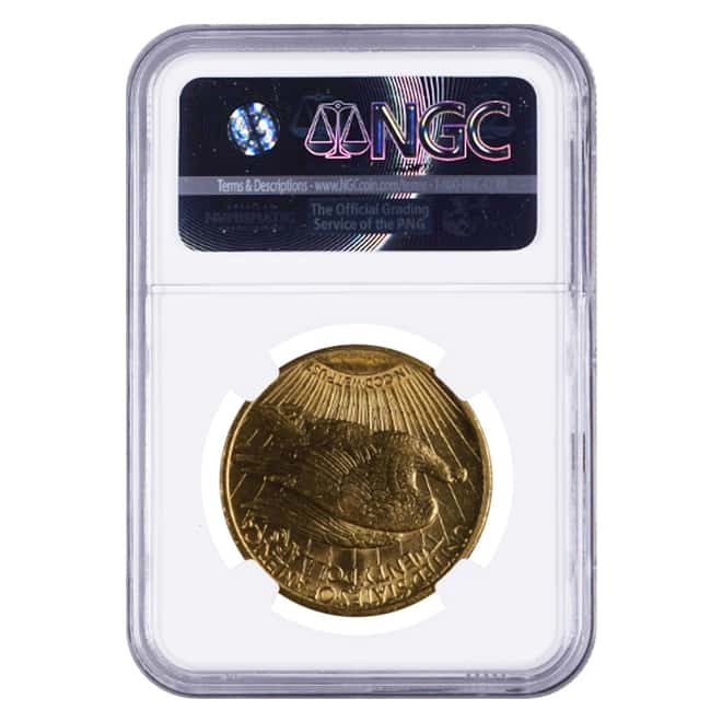 1909 $20 Gold Saint Gaudens Double Eagle Coin NGC UNC Details