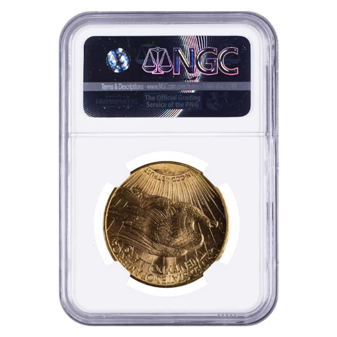 1916 S $20 Gold Saint Gaudens Double Eagle Coin NGC MS 63