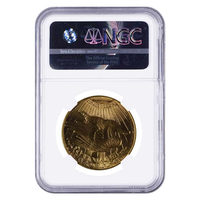 1914 S $20 Gold Saint Gaudens Double Eagle Coin NGC MS 62