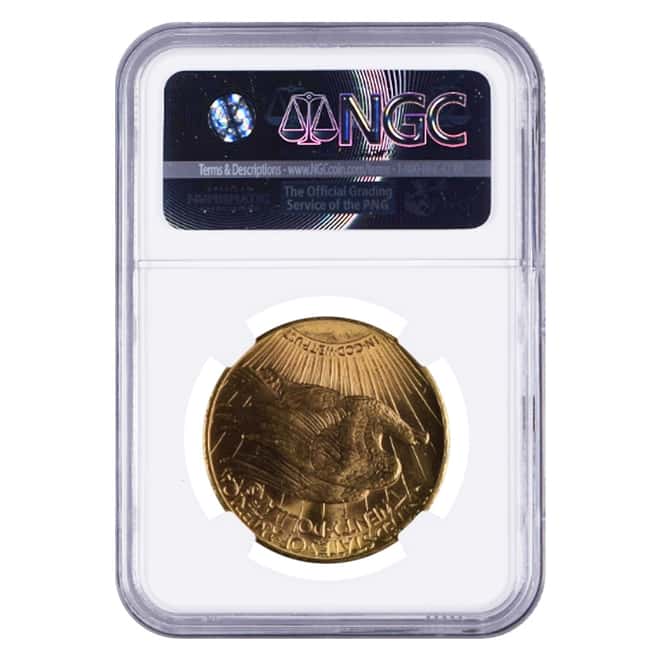 1927 $20 Gold Saint Gaudens Double Eagle Coin NGC UNC Details