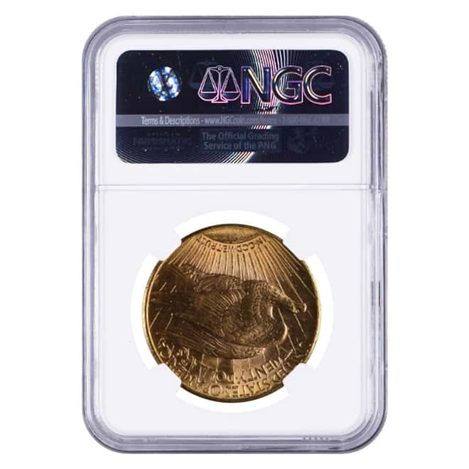 1911 D/D $20 Gold Saint Gaudens Double Eagle Coin NGC MS 63 FS-501