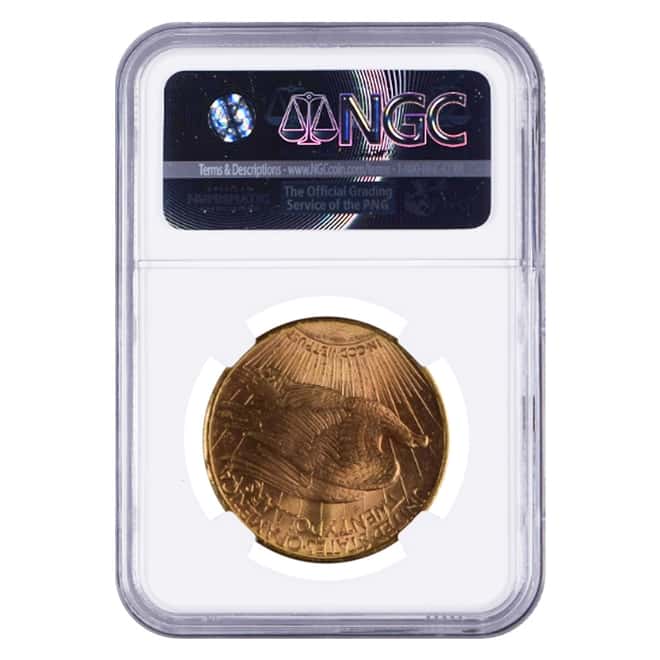 1909 S $20 Gold Saint Gaudens Double Eagle Coin NGC MS 63