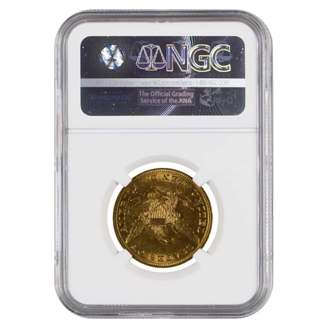 1855 $10 Liberty Head Gold Eagle Coin NGC AU 55