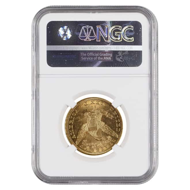 1891 CC $10 Liberty Head Gold Eagle Coin NGC MS 62