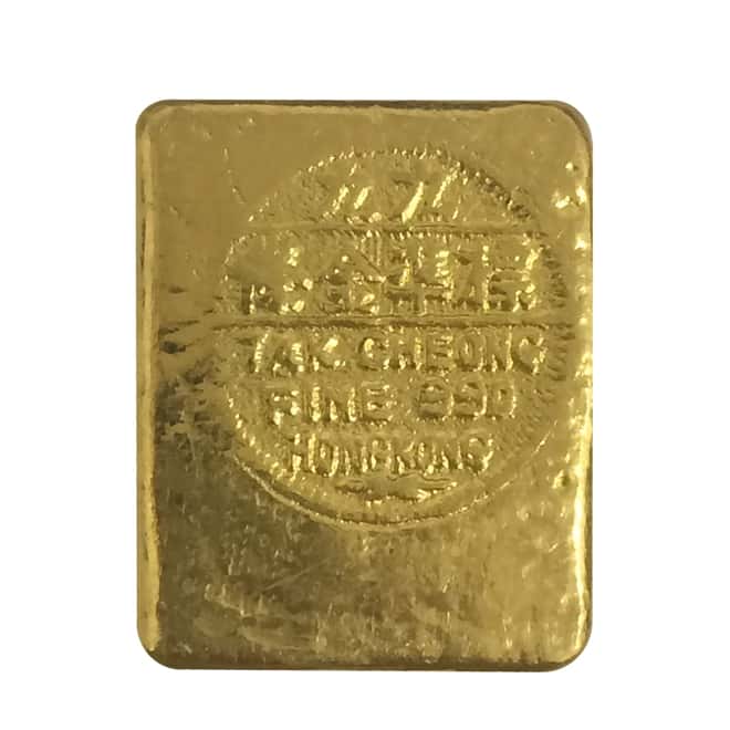 1.2057 oz Chinese Tak Cheong 1 Tael Gold Biscuit .990 Fine Gold