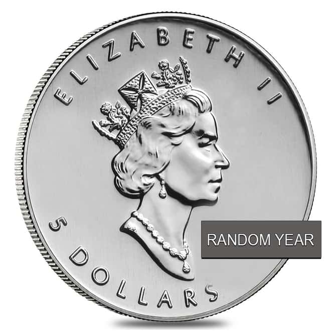 1/10 oz Platinum Canadian Maple Leaf Coin BU (Random Year)
