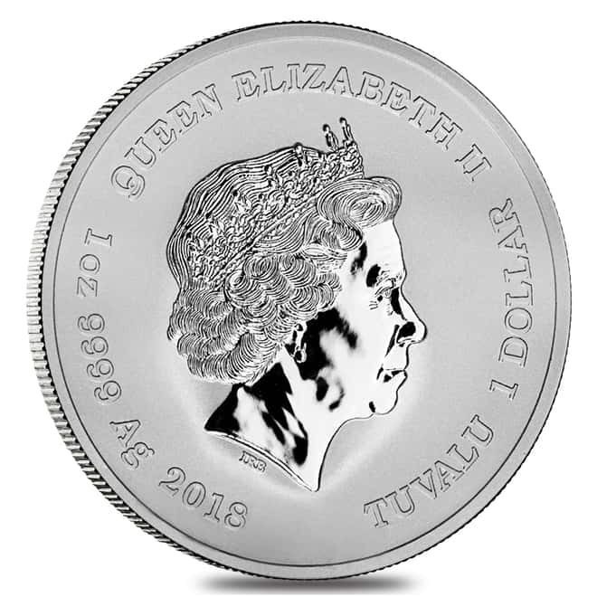 2018 1 oz Tuvalu Thor Marvel Series Silver Coin .9999 Fine Silver BU In Cap 