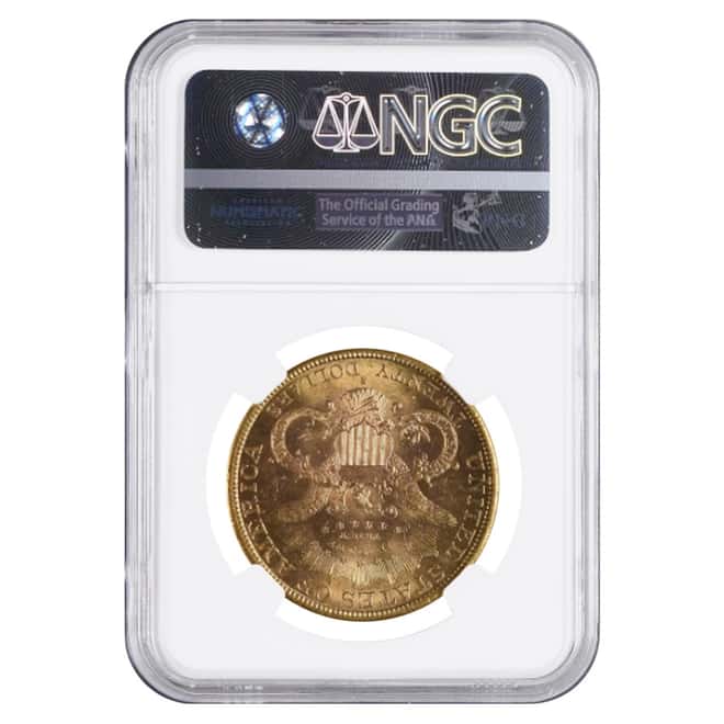1884 S $20 Liberty Head Double Eagle Gold Coin NGC MS 61