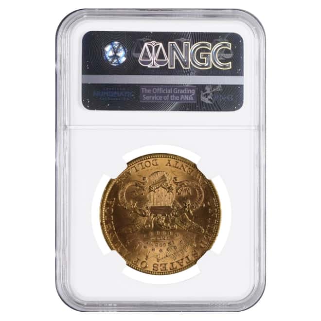 1897 $20 Liberty Head Double Eagle Gold Coin NGC UNC Details 