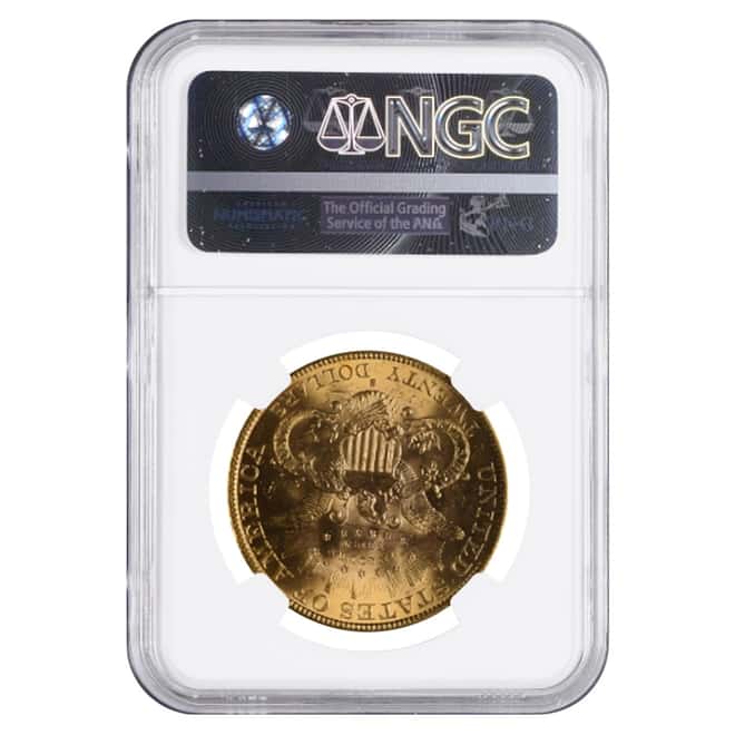 1896 S $20 Liberty Head Double Eagle Gold Coin NGC MS 62