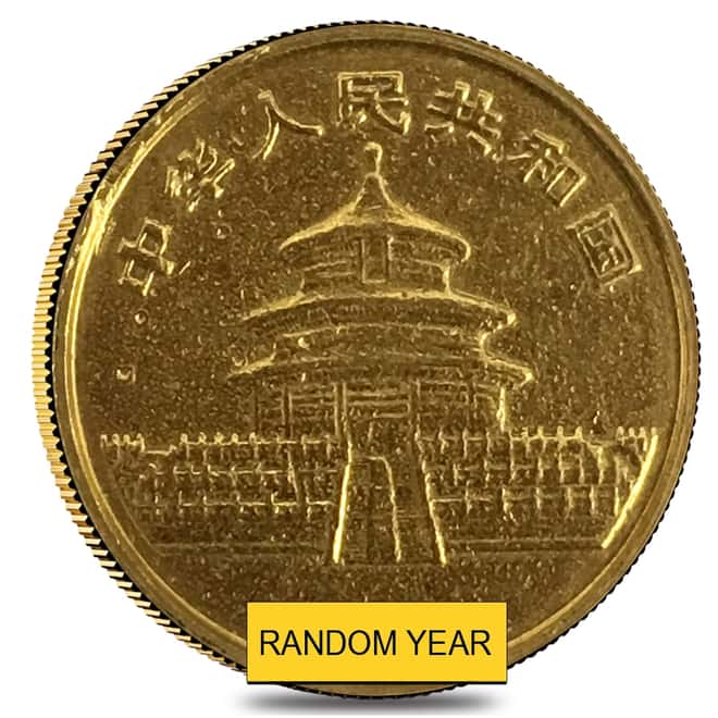 China 1/4 oz Gold Panda (Random Year, Ex Jewelry)