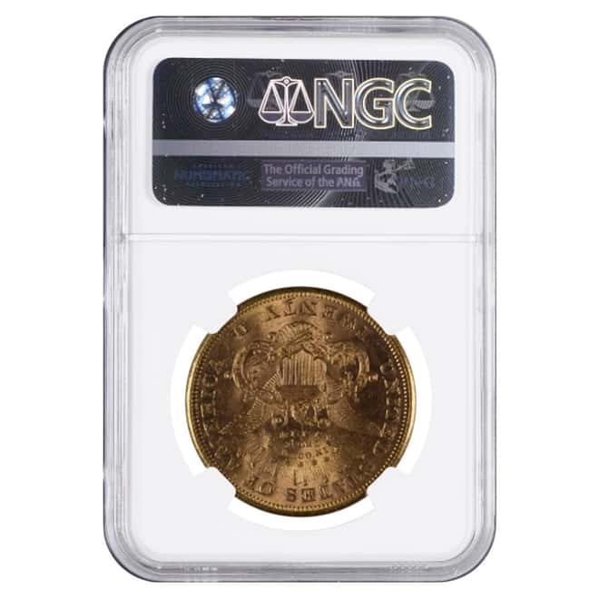 1874 S $20 Liberty Head Double Eagle Gold Coin NGC MS 61
