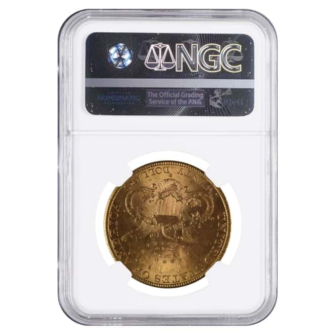 1891 S $20 Liberty Head Double Eagle Gold Coin NGC MS 62