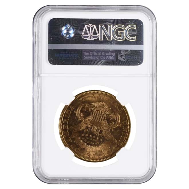 1876 $20 Liberty Head Double Eagle Gold Coin NGC AU Details