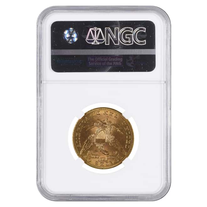 1887 S $10 Liberty Head Gold Eagle Coin NGC MS 62+