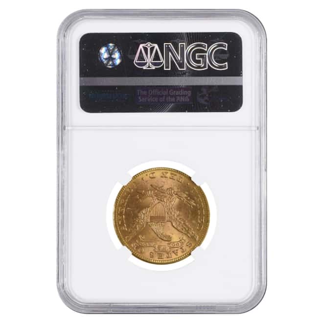 1886 $10 Liberty Head Gold Eagle Coin NGC MS 62+