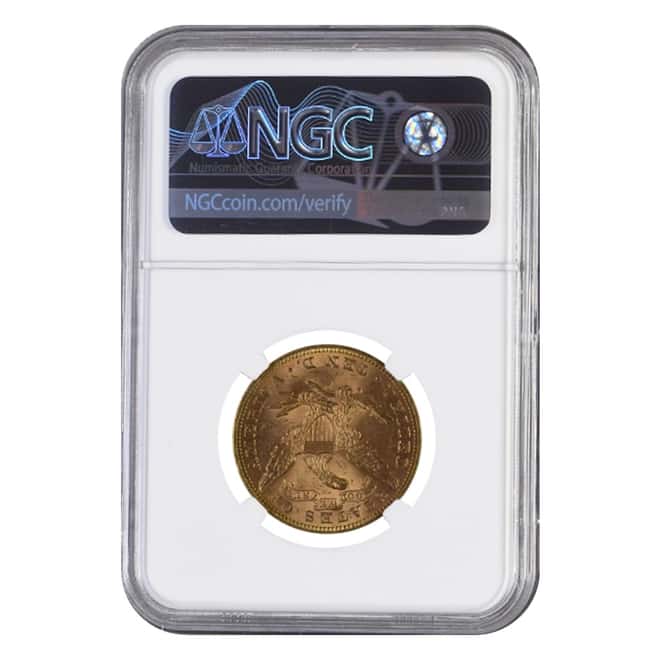 1893 $10 Liberty Head Gold Eagle Coin NGC MS 63