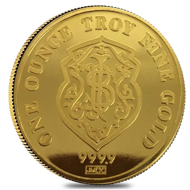 1 oz Johnson Matthey Republic National Bank Gold Round .9999 Fine