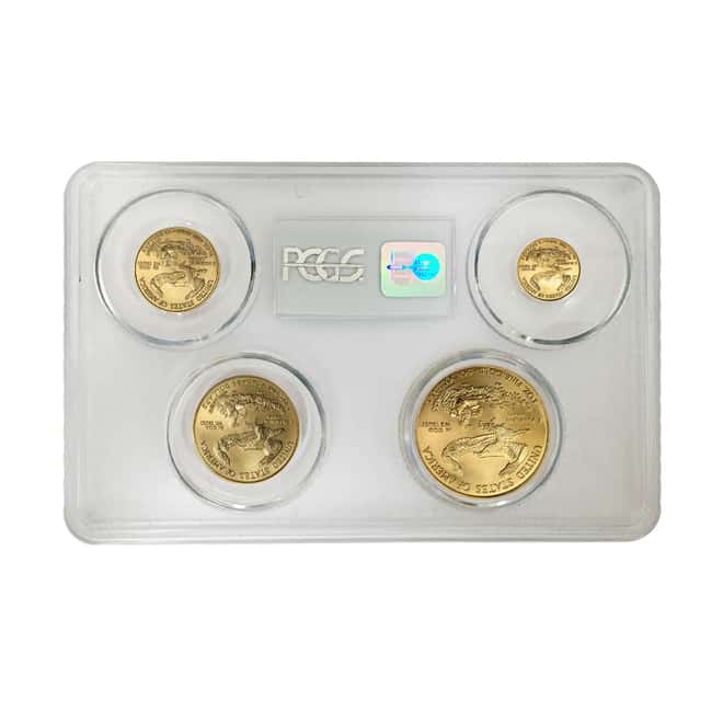 2004 1.85 oz Gold American Eagle 4-coin Set PCGS MS 69 Multi Holder