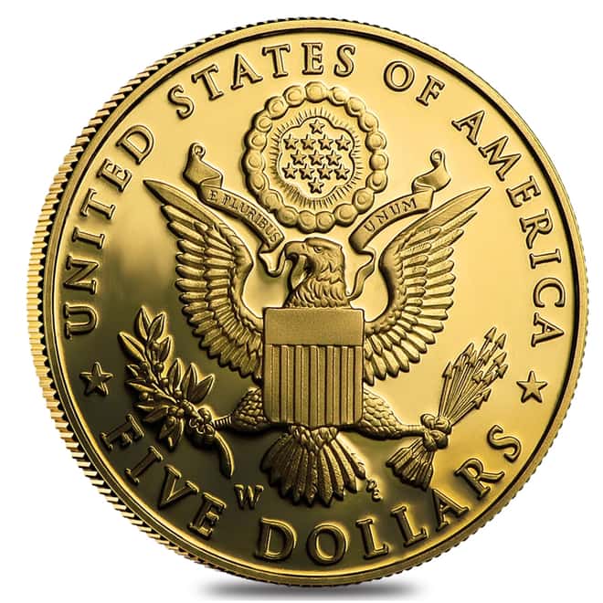 2008 W Gold $5 Commemorative Bald Eagle BU (W/Box & COA)