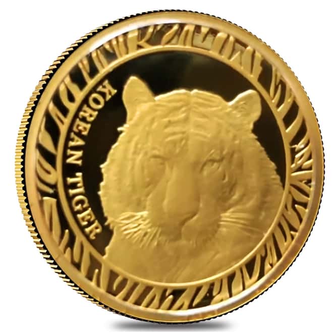 2016 1/4 oz South Korea Proof Gold Tiger Medal (w/Box)