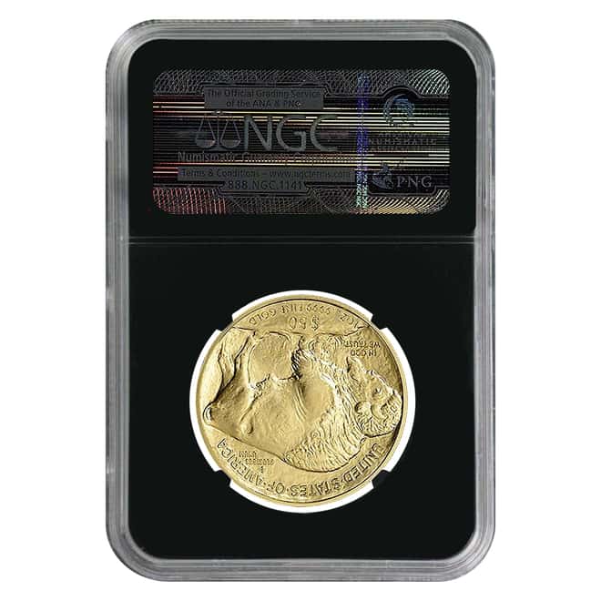 2015 1 oz $50 Gold American Buffalo NGC MS 70 First Releases (Indian Head Label Retro)