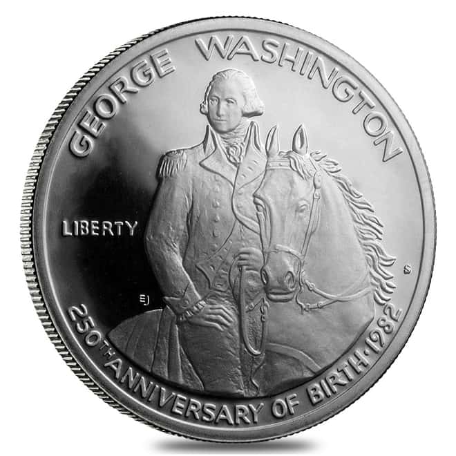 1982 S/D Washington Half Dollar 90% Silver Commem Proof/BU (w/Box & COA)