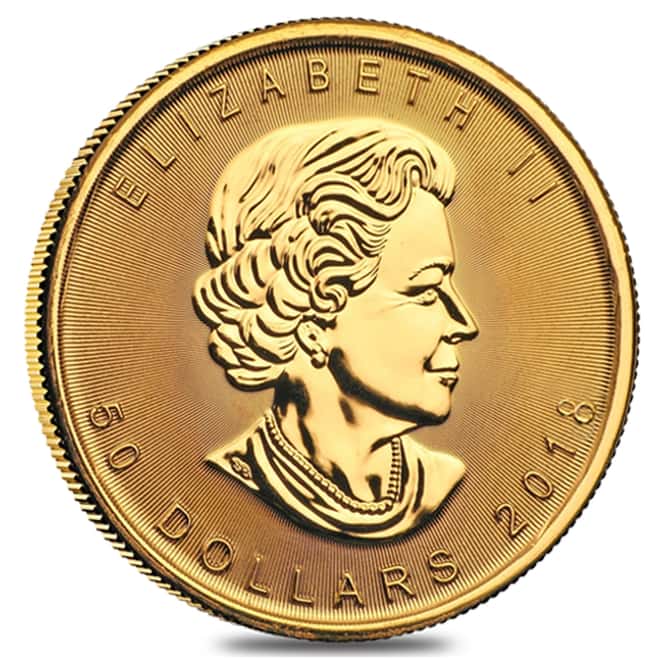 2018 1 oz Canadian Gold Maple Leaf $50 Coin .9999 Fine BU
