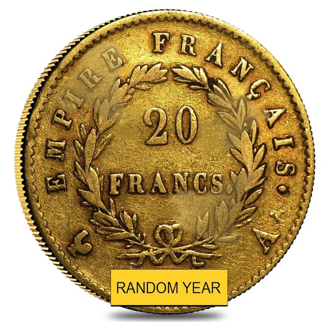 20 Francs Gold Coin AGW .1867 oz Abrasions (Random Year, Random Design)